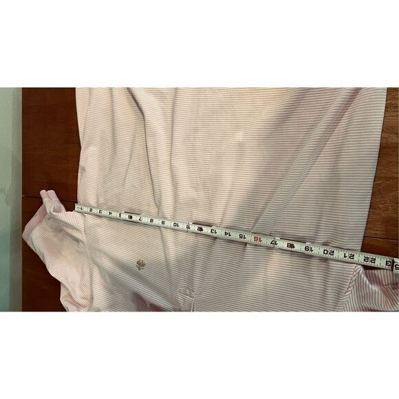 346 Brooks Brothers Pink Pin Stripe Mens Polo Shirt Top SZ XL - Picture 4 of 8